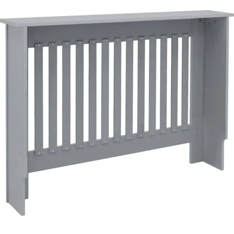 Heizkörperverkleidung 112x19x82 cm Landhaus Grau aus MDF ML-Design
