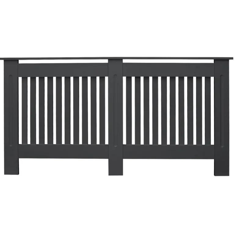 Heizkörperverkleidung 152x19x82 cm Landhaus Anthrazit aus MDF ML-Design