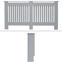 Heizkörperverkleidung 152x19x82 cm Landhaus Grau aus MDF ML-Design