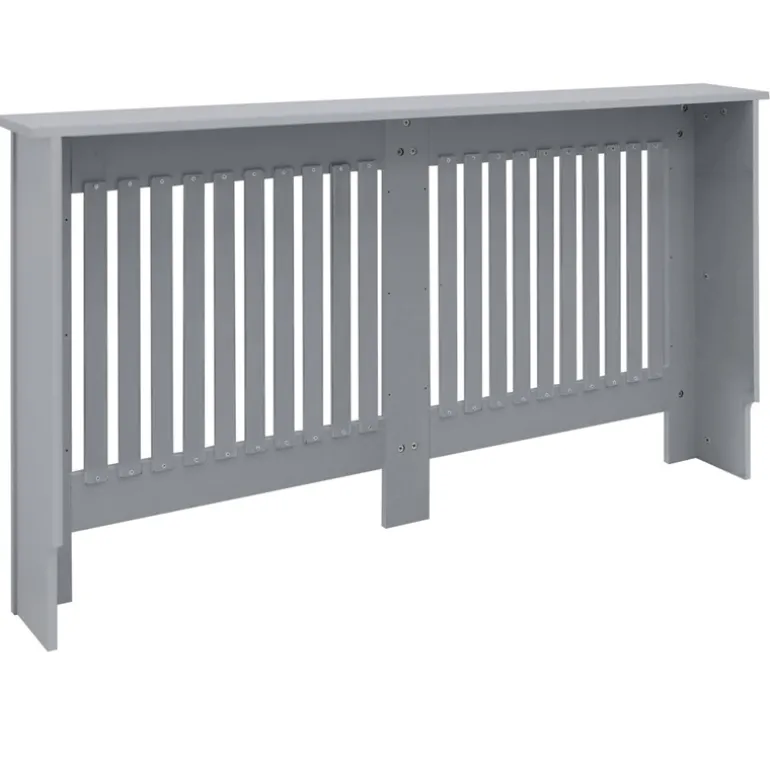 Heizkörperverkleidung 152x19x82 cm Landhaus Grau aus MDF ML-Design