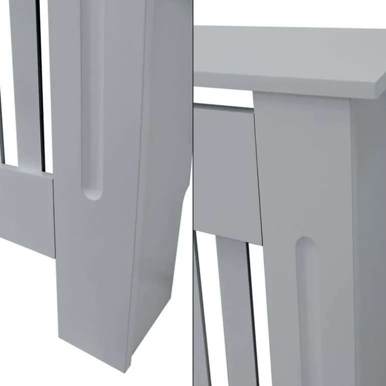 Heizkörperverkleidung 152x19x82 cm Landhaus Grau aus MDF ML-Design
