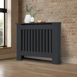 Heizkörperverkleidung 78x19x82 cm Landhaus Anthrazit aus MDF ML-Design