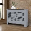 Heizkörperverkleidung 112x19x82 cm Raute Grau aus MDF ML-Design