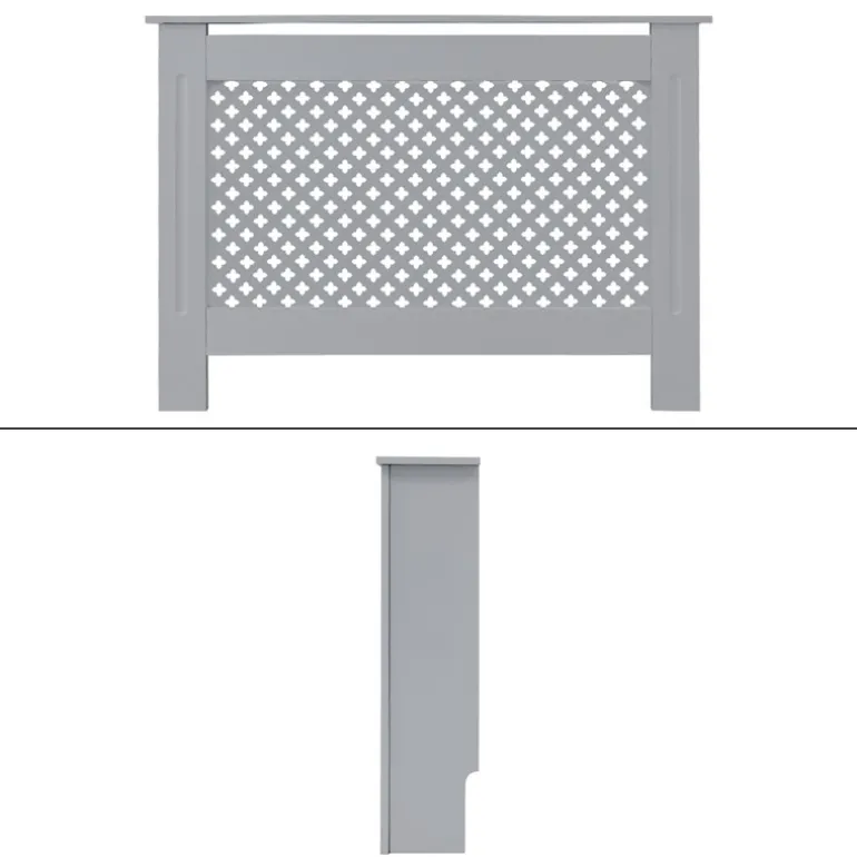 Heizkörperverkleidung 112x19x82 cm Raute Grau aus MDF ML-Design