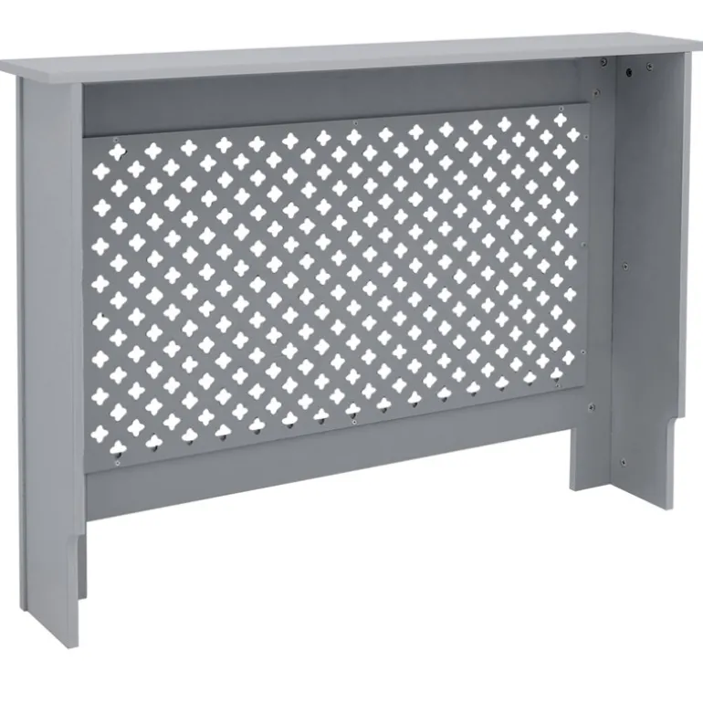 Heizkörperverkleidung 112x19x82 cm Raute Grau aus MDF ML-Design