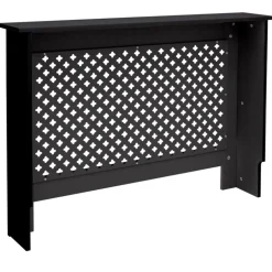 Heizkörperverkleidung 112x19x82 cm Raute Schwarz aus MDF