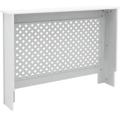 Heizkörperverkleidung 112x19x82 cm Raute Weiß aus MDF