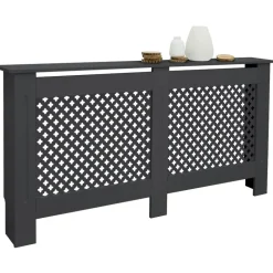 Heizkörperverkleidung 152x19x82 cm Raute Anthrazit aus MDF ML-Design