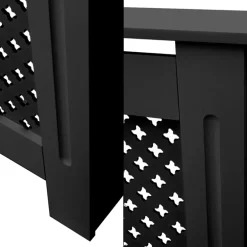 Heizkörperverkleidung 152x19x82 cm Raute Schwarz aus MDF