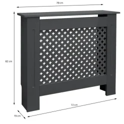 Heizkörperverkleidung 78x19x82 cm Raute Anthrazit aus MDF ML-Design