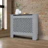 Heizkörperverkleidung 78x19x82 cm Raute Grau aus MDF ML-Design