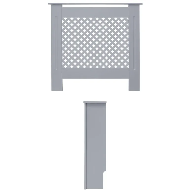 Heizkörperverkleidung 78x19x82 cm Raute Grau aus MDF ML-Design