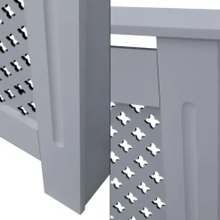 Heizkörperverkleidung 78x19x82 cm Raute Grau aus MDF ML-Design