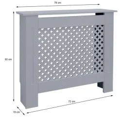Heizkörperverkleidung 78x19x82 cm Raute Grau aus MDF ML-Design