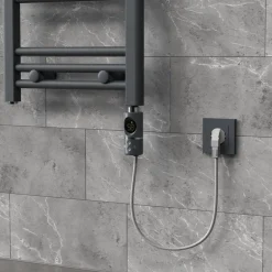Heizstab 600W Anthrazit mit Thermostat und LCD Bildschirm LuxeBath