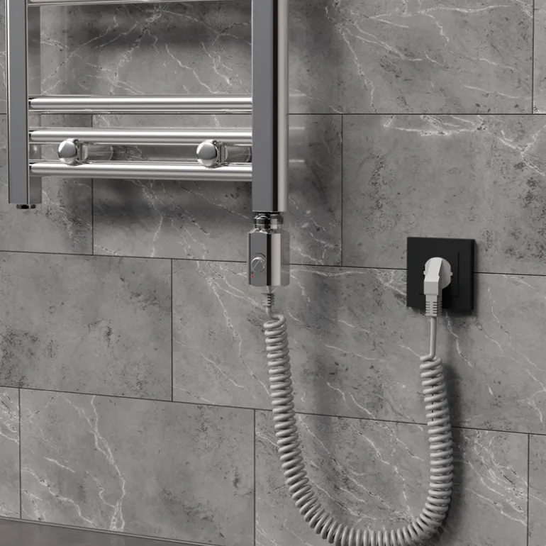 Heizstab 1200W Chrome mit Thermostat für Badheizkörper LuxeBath