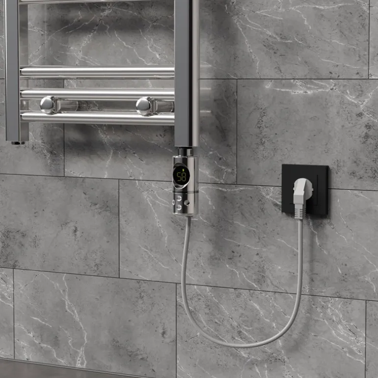 Heizstab 1200W Chrome mit Thermostat und LCD Bildschirm LuxeBath