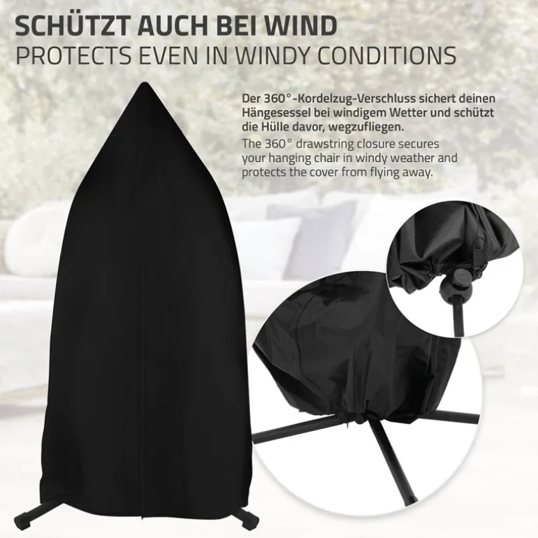 Hängesessel Abdeckung 190x115 cm mit Reißverschluss und Kordelzug ML-Design