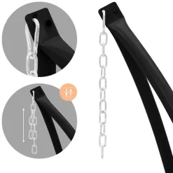 Hängesesselgestell 208 cm Schwarz aus Metall