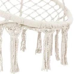 Hängesessel mit Sitzkissen Beige aus Baumwolle ML-Design