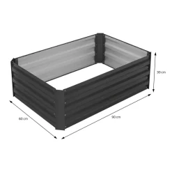 Hochbeet 90x60x30 cm Anthrazit aus Metall ML-Design