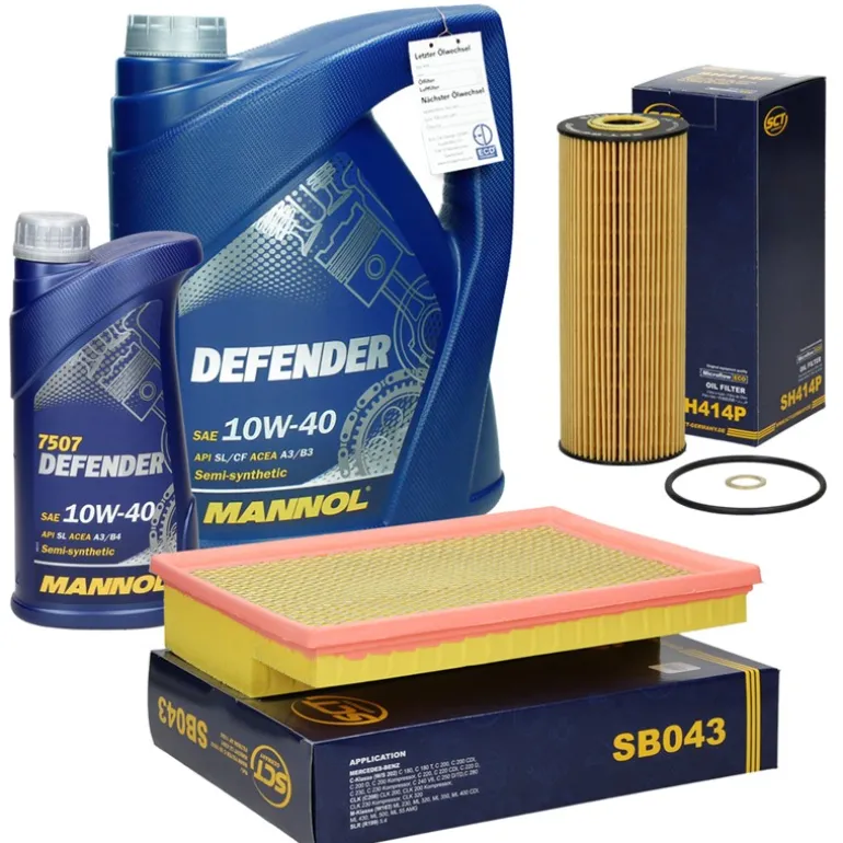 Inspektionspaket mit 6L Defender 10W40 Mercedes Benz C-Klasse (W202)