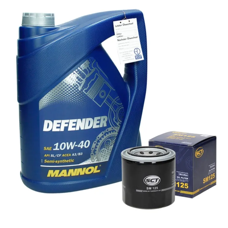 Inspektionspaket mit 5L Mannol Defender 10W40 Hyundai i30 Kia Sorento