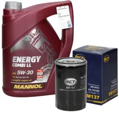 Inspektionspaket mit 5L Mannol Energy 5W-30 Ford Escort V VW Transporter T3