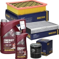 Inspektionspaket mit Mannol Energy Combi LL 5W-30 6L, Ford Galaxy