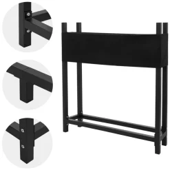 Kaminholzregal mit Abdeckung 113x25x115 cm Anthrazit aus Stahl ML-Design