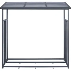 Kaminholzregal mit Abdeckung 187,5x70x185 cm Anthrazit aus Stahl ML-Design