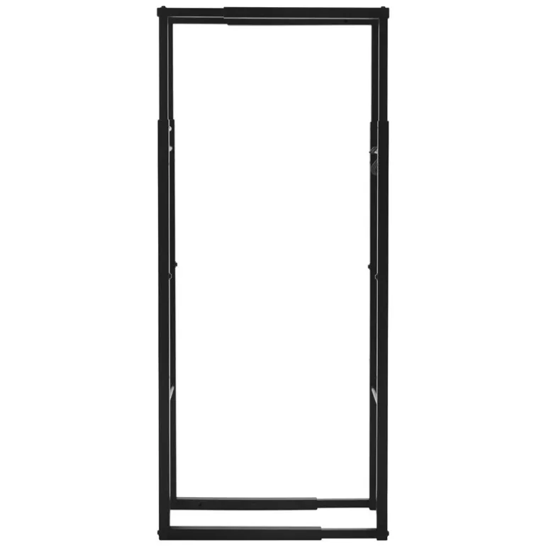 Kaminholzregal verstellbar 40-65x100,5-150,5x25 cm Schwarz aus Metall ML-Design