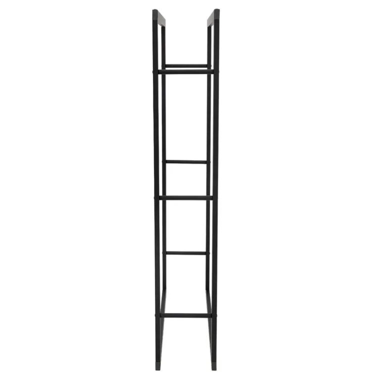 Kaminholzregal 60x25x150 cm Schwarz aus Metall ML-Design