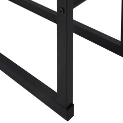 Kaminholzregal 80x25x100 cm Schwarz aus Metall ML-Design