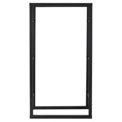 Kaminholzregal 80x25x150 cm Schwarz aus Metall ML-Design
