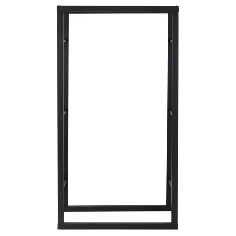 Kaminholzregal 80x25x150 cm Schwarz aus Metall ML-Design