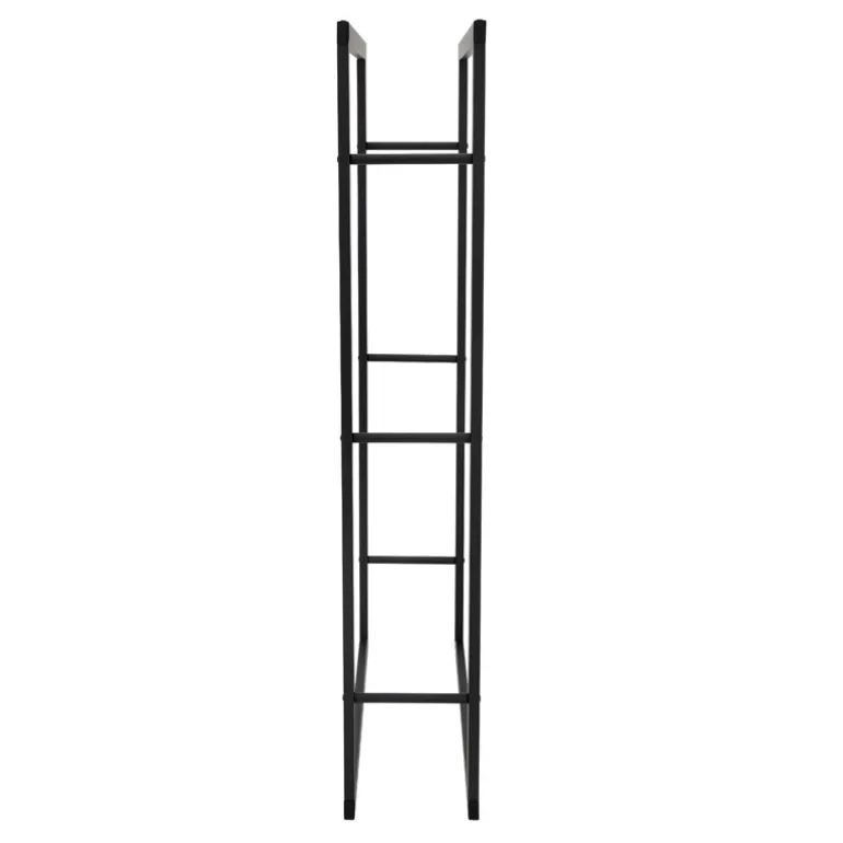 Kaminholzregal 80x25x150 cm Schwarz aus Metall ML-Design