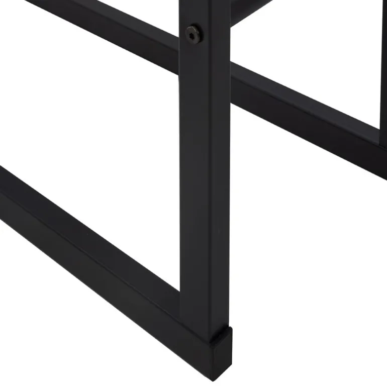 Kaminholzregal 80x25x150 cm Schwarz aus Metall ML-Design
