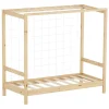 Kinderbett Fußballtor 70x140 cm Natur Einzelbett für Kinder Holzbett mit Lattenrost & Tornetz Handballtor ML-Design