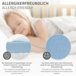 Kinderbett Hausbett 90x200 cm aus Kiefernholz inkl. Matratze H-10cm Rausfallschutz Dach und Lattenrost ML-Design