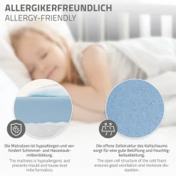 Kinderbett Hausbett 90x200 cm Hellgrau aus Kiefernholz inkl. Matratze H-10cm Rausfallschutz Dach und Lattenrost ML-Design