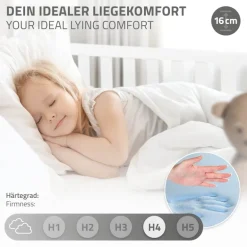 Kinderbett Hausbett 90x200 cm Weiß aus Kiefernholz inkl. Matratze H-16cm Rausfallschutz Dach und Lattenrost ML-Design