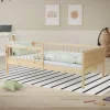 Kinderbett 80x160 cm mit Lattenrost und Rausfallschutz Natur Kiefernholz ML-Design