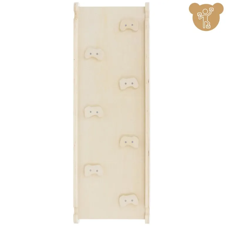 Kinderkletterbogen Natur mit Rutsche oder Kletterwand 2 in 1 Natur aus Holz Joyz