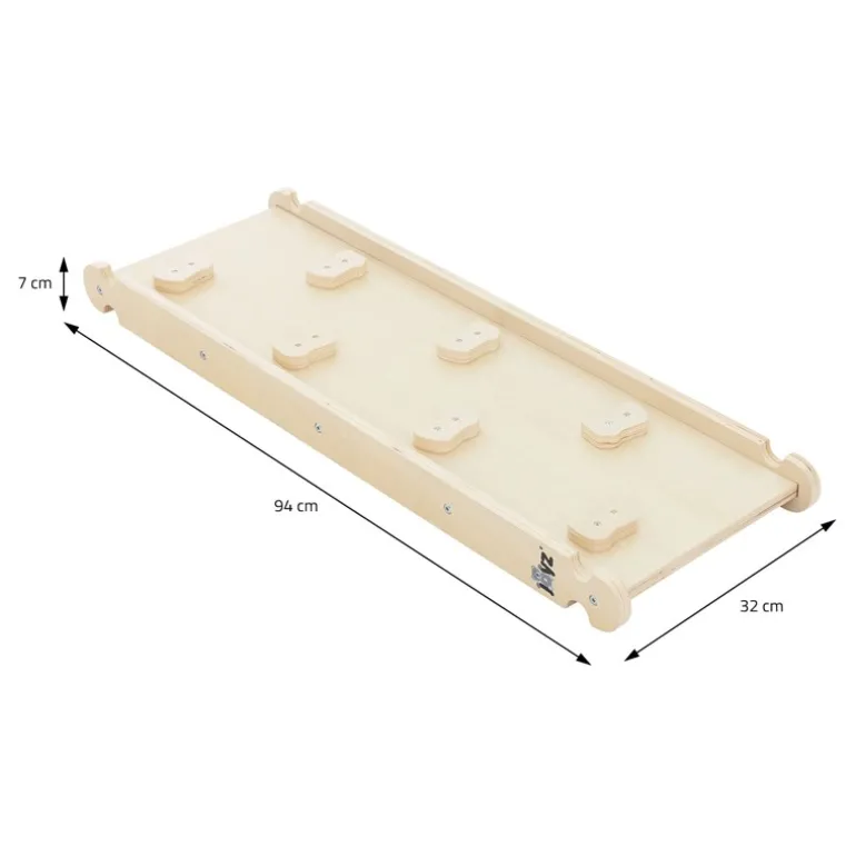 Kinderkletterbogen Natur mit Rutsche oder Kletterwand 2 in 1 Natur aus Holz Joyz