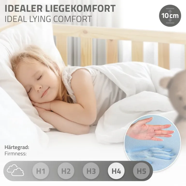 Kindermatratze 70x140x10 cm aus Polyester Oeko-Tex 100 ML-Design