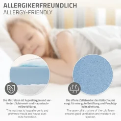 Kindermatratze 90x200x10 cm aus Polyester Oeko-Tex 100 ML-Design