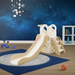 Kinder Spielturm 3in1 Indoor ab 3 Jahren mit Rutsche, Basketballkorb und Kletterwand JOYZ
