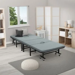 Klappbares Gästebett 80x190 cm mit Matratze rollbar für Kinder & Erwachsene bis 200kg belastbar