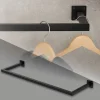 Kleiderstange Garderobe Wandmontage 30 x 90 cm Schwarz aus Stahl ML-Design